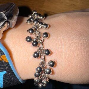 Chic Silver Beaded Chain Bracelet